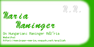 maria maninger business card